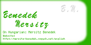 benedek mersitz business card